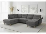 Wohnlandschaft SIT & MORE "Pamela U-Form, B: 292 cm, optional Schlaffunktion & Armteilverstellung", grau (anthrazit), B:292cm H:90cm T:212cm, 100% Polyester, Sofas, Wohnlandschaft, mit Federkern und Liegefläche aus Originalstoff