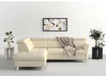 Ecksofa SIT & MORE "Marano L-Form", beige (creme), B:252cm T:216cm, 98% Polyester, 2% Polyamid, Sofas, Ecksofa, inklusive Kopfteilverstellung, optional Schlaffunktion & Bettkasten