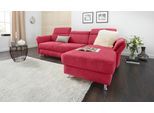 Ecksofa SIT & MORE "Avignon L-Form", rot, B:259cm H:97cm T:172cm, Flachgewebe (90% Polyester, 10% Polyamid);Luxus-Microfaser (100% Polyester);Struktur (100% Polyester), Sofas, Ecksofa, Kopfteilverstellung, wahlweise mit Schlaffunktion und Bettkasten