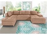 Wohnlandschaft OTTO HOME "Labene U-Form", braun (schoko), B:326cm H:82cm T:90cm, Struktur fein (95% Polyester, 5% Polyamid);Luxus-Microfaser ALTARA NUBUCK (100% Polyester);Kunstleder SOFTLUX / Struktur (100% Polyester);Struktur (100% Polyester), Sofas, Wohnlandschaft, wahlweise mit Schlaffunktion und Bettkasten