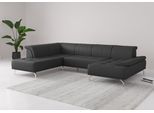 Wohnlandschaft OTTO HOME "Caluna", schwarz, B:334cm H:81cm T:235cm, Sofas, Wohnlandschaft, Inkl.Sitztiefenverstellung, wahlweise mit Kopf- und Armteilverstellung