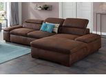 Ecksofa OTTO HOME "Alberto L-Form", braun (dunkelbraun), B:286cm H:73cm T:174cm, 100% Polyester;Luxus-Microfaser ALTARA NUBUCK (100% Polyester);Luxus-Microfaser weich (90% Polyester, 10% Polyamid);Microfaser Antiklederoptik, Sofas, Ecksofa, mit Kopfteilverstellung, wahlweise mit Schlaffunktion