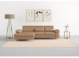 Ecksofa SIT & MORE "Cabrio L-Form, B: 295 cm, mit Sitztiefen-, Arm- & Kopfteilverstellung", braun (cappucino), B:295cm H:87cm T:180cm, Sofas, Ecksofa, 2 Nierenkissen, Federkern, optional Schlaffunktion und Stauraum