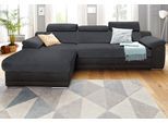 Ecksofa SIT & MORE "Xenia L-Form", schwarz (schwarz, dunkelgrau), B:271cm H:94cm T:168cm, Luxus-Microfaser ALTARA NUBUCK (100% Polyester) / Struktur (100% Polyester);Luxus-Kunstleder / Struktur (100% Polyester), Sofas, Ecksofa, wahlweise mit Schlaffunktion