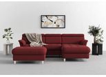 Ecksofa SIT & MORE "Marano L-Form", rot (bordeaux), B:257cm T:166cm, 100% Polyester, Sofas, Ecksofa, inklusive Kopfteilverstellung, optional Schlaffunktion & Bettkasten