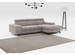 Ecksofa COTTA "Emma L-Form, B: 267 cm", grau (taupe), B:267cm H:97cm T:165cm, Sofas, Ecksofa, mit Kopfteilverstellung, optional Schlaffunktion & Bettkasten