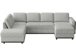 Wohnlandschaft SIT & MORE "Cordoba U-Form, B: 305 cm, optional Schlaffunktion & Stauraum", grau (silber), B:305cm H:85cm T:212cm, 100% Polyester, Sofas, Wohnlandschaft, Couch mit XXL-Komfort, großzügige Sitzfläche