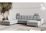 Wohnlandschaft SIT & MORE "Zora", grau, B:319cm H:92cm T:212cm, 100% Polyester, Sofas, Wohnlandschaft, wahlweise mit Schlaffunktion und Bettkasten