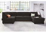 Wohnlandschaft SIT & MORE "Pisa U-Form", schwarz, B:319cm H:89cm T:168cm, Flachgewebe (100% Polyester);Luxus-Microfaser1 (100% Polyester);Luxus Microfaser2 (90% Polyester, 10% Polyamid), Sofas, Wohnlandschaft, mit Federkern, wahlweise mit Schlaffunktion