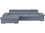 Ecksofa SIT & MORE "Valantine L-Form, B: 286 cm", bunt (graublau), B:286cm H:73cm T:174cm, NaturLEDER;Spannstoff, Sofas, Ecksofa, mit Arm- & Kopfteilverstellung, optional mit Schlaffunktion