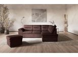 Ecksofa COTTA "Leandra L-Form", braun, B:250cm H:88cm T:90cm, NaturLEDER: Bitte beachten Sie, dass Lederbezüge mehr Nähte aufweisen als Stoffbezüge.;Kunstleder Softlux;NaturLEDER (echtes Rindsleder) in Sitz und Rücken.;Luxus-Microfaser (100% Polyester), Sofas, Ecksofa, wahlweise mit Schlaffunktion & Bettkasten