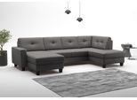 Wohnlandschaft OTTO HOME "Varese", braun (mocca), B:304cm H:91cm T:170cm, Sofas, Wohnlandschaft, wahlweise mit Schlaffunktion und Bettkasten