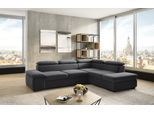 Ecksofa SIT & MORE "Alcudia L-Form, modernes Design, Breite 272cm, Liegefl. 196x124cm", grau (dunkelgrau), B:272cm H:73cm T:226cm, 98% Polyester, 2% Polyamid, Sofas, Ecksofa, mit Armteilverstellung, optional Kopfteilverstellung & Schlaffunktion