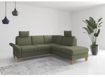 Ecksofa OTTO HOME "Rochelle, L-Form", grün (olive), B:240cm H:90cm T:216cm, 95% Polyester 5% Polyamid, Sofas, Ecksofa, wahlweise mit Armteilverstellung, Schlaffunktion und Bettkasten