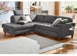 Ecksofa HOME AFFAIRE "Earl L-Form", grau (anthrazit), B:233cm H:80cm T:196cm, Luxus-Microfaser in Lederoptik (100% Polyester);Struktur fein (100% Polyester);Luxus-Microfaser ALTARA NUBUCK (100% Polyester), Sofas, Ecksofa, wahlweise auch mit Schlaffunktion oder Schlaffunktion mit Bettkasten