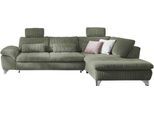Ecksofa DIE PLANBAR "Ottomane MP-IN14007 L-Form, Breite 306 cm", cord forest, B:306cm H:84cm T:197cm, 100% Polyester, Sofas, Ecksofa, wahlweise mit Schlaffunktion und verstellbaren Kopfstützen