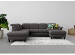 Wohnlandschaft SIT & MORE "Maggiore U-Form", grau (fango), B:312cm T:224cm, 95% Polyester, 5% Polyamid, Sofas, Wohnlandschaft, wahlweise mit Kopfteilverstellung, Schlaffunktion und Stauraum