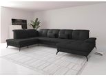 Wohnlandschaft SIT & MORE "Amica, U-Form, inkl. Sitztiefenverstellung und Armteilverstellung", schwarz, B:357cm H:90cm T:231cm, Sofas, Wohnlandschaft, wahlweise mit Kopfteilverstellung, Schlaffunktion und Bettkasten