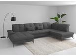 Wohnlandschaft SIT & MORE "Amica, U-Form, inkl. Sitztiefenverstellung und Armteilverstellung", grau, B:357cm H:90cm T:231cm, 90% Polyester, 10% Polyamid, Sofas, Wohnlandschaft, wahlweise mit Kopfteilverstellung, Schlaffunktion und Bettkasten