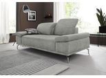 2-Sitzer OTTO HOME "Caluna", grau (hellgrau), B:202cm H:97cm T:111cm, Luxus-Microfaser Vintageoptik (100% Polyester);Flachgewebe (100% Polyester);Luxus-Mikrofaser (90% Polyester, 10% Polyamid), Sofas, 2-Sitzer, mit Sitztiefen- und Kopfteilverstellung