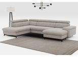 Wohnlandschaft COTTA "Emma U-Form, B: 328 cm", grau (elephant), B:328cm H:97cm T:215cm, Sofas, Wohnlandschaft, mit Kopfteilverstellung, optional Schlaffunktion & Bettkasten