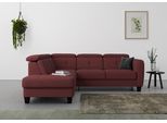 Ecksofa SIT & MORE "Belluci L-Form", lila (chianti), B:249cm H:85cm T:195cm, Sofas, Ecksofa, inklusive Federkern, wahlweise mit Schlaffunktion und Bettkasten