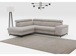 Ecksofa COTTA "Emma L-Form, B: 262 cm", grau (elephant), B:262cm H:97cm T:215cm, Sofas, Ecksofa, mit Kopfteilverstellung, optional Schlaffunktion & Bettkasten