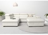 Ecksofa OTTO HOME "Alberto L-Form", weiß (altweiß), B:272cm H:73cm T:226cm, Luxus-Microfaser Lederoptik (100% Polyester);Luxus-Microfaser weich (9)0% Polyester / 10% Polyamid;Luxus-Microfaser Vintageoptik (100% Polyester);Microfaser Antiklederoptik (100% Polyester), Sofas, Ecksofa, mit Kopfteilverstellung, wahlweise mit Schlaffunktion