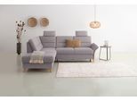 Ecksofa OTTO HOME "Westerland L-Form", silber, B:238cm H:90cm T:213cm, 100% Polyester, Sofas, Ecksofa, Federkern-Polsterung, wahlweise mit Schlaffunktion, Bettkasten