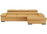 Ecksofa SIT & MORE "Alcudia L-Form", gelb (curry), B:286cm H:73cm T:174cm, Sofas, Ecksofa, wahlweise mit Schlaffunktion