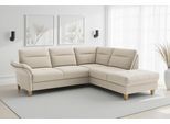 Ecksofa SIT & MORE "Pamela, B: 218 cm, L-Form, wahlweise mit Schlaffunktion und Bettkasten", beige (creme), B:218cm H:90cm T:212cm, 95% Polyester 5% Polyamid, Sofas, Ecksofa, mit Federkern und Liegefläche aus Originalstoff