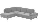 Ecksofa SIT & MORE "Morris L-Form, inkl. Sitztiefenverstellung", grau, B:262cm H:82cm T:212cm, 100% Polyester, Sofas, Ecksofa, wahlweise mit Armteilverstellung, Schlaffunktion & Bettkasten