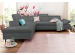 Ecksofa SIT & MORE "Limit L-Form", grau (fango), B:275cm H:89cm T:217cm, Kunstleder SOFTLUX;Luxus-Microfaser ALTARA NUBUCK (100% Polyester);Struktur (100% Polyester), Sofas, Ecksofa, wahlweise mit Schlaffunktion und Bettkasten