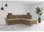 Ecksofa OTTO HOME "Rochelle", braun (hellbraun), B:240cm H:93cm T:216cm, 100% Polyester, Sofas, Ecksofa, wahlweise mit Schlaffunktion, Bettkasten und Armteilverstellung