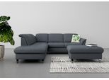 Ecksofa SIT & MORE "Maggiore L-Form", grau (dunkelgrau), B:261cm H:88cm T:224cm, 98% Polyester, 2% Polyamid, Sofas, Ecksofa, wahlweise mit Kopfteilverstellung, Schlaffunktion und Stauraum