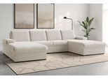 Wohnlandschaft SIT & MORE "Moreno U-Form, B: 309 cm", beige (creme), B:309cm H:82cm T:171cm, 100% Polyester, Sofas, Wohnlandschaft, mit Armteilverstellung, optional Schlaffunktion