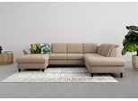 Wohnlandschaft SIT & MORE "Maggiore U-Form", grau (taupe), B:312cm H:88cm T:224cm, 98% Polyester, 2% Polyamid, Sofas, Wohnlandschaft, wahlweise mit Kopfteilverstellung, Schlaffunktion und Stauraum