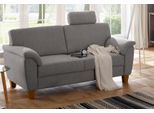 3-Sitzer OTTO HOME "Alta", grau, B:186cm H:87cm T:88cm, Struktur fein ( 100% Polyester);Luxus-Microfaser ALTARA NUBUCK (100% Polyester);Struktur ( 100% Polyester), Sofas, 3-Sitzer, mit Federkern und Kontrastnaht, Füße Buche eichefarben
