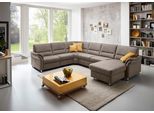 Wohnlandschaft DIE PLANBAR "ZE-EM16033 U-Form, Breite 330 cm", braun (mammut nougat), B:330cm T:262cm, 100% Polyester, Sofas, Wohnlandschaft, wahlweise mit Kopfstützen und Schlaffunktion