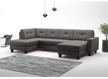 Wohnlandschaft OTTO HOME "Varese", braun (mocca), B:304cm H:91cm T:170cm, Sofas, Wohnlandschaft, wahlweise mit Schlaffunktion und Bettkasten
