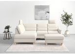 Ecksofa SIT & MORE "Farö L-Form", beige (creme), B:251cm H:90cm T:187cm, Sofas, Ecksofa, inklusive Federkern, wahlweise mit Schlaffunktion und Bettkasten