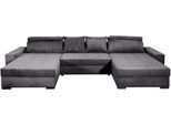 Wohnlandschaft COLLECTION AB "Josy XXXL-Relax U-Form, B: 352 cm", grau (anthrazit), B:352cm H:41cm T:161cm, 100%Polyester, Sofas, Wohnlandschaft, Schlaffunktion, Bettkasten & 2 Nackenkissen, Federkern
