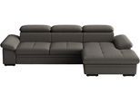 Ecksofa SIT & MORE "Viola, Leder, L-Form, B: 260 cm, mit Armteil- und Kopfteilvertsellung", grau (anthrazit), B:260cm H:73cm T:174cm, Sofas, Ecksofa, optional mit Schlaffunktion