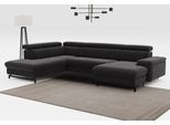 Wohnlandschaft COTTA "Emma U-Form, B: 328 cm", schwarz, B:328cm H:97cm T:215cm, Sofas, Wohnlandschaft, mit Kopfteilverstellung, optional Schlaffunktion & Bettkasten