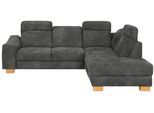 Ecksofa HOME AFFAIRE "Dundee L-Form", grau (anthrazit), B:263cm H:86cm T:219cm, Luxus-Microfaser Florence (100% Polyester), Sofas, Ecksofa, wahlweise mit Kopfteilverstellung und zusätzlich mit Schlaffunktion