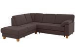 Ecksofa HOME AFFAIRE "Belfort L-Form", braun (dunkelbraun), B:243cm H:88cm T:91cm, Struktur fein ( 100% Polyester);Luxus-Microfaser ALTARA NUBUCK (100% Polyester);Luxus-Microfaser Vintageoptik(100% Polyester), Sofas, Ecksofa, mit Federkern, wahlweise mit Schlaffunktion und Stauraum