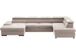 Wohnlandschaft SIT & MORE "Alcudia U-Form", grau (elefant), B:349cm H:73cm T:226cm, 100% Polyester, Sofas, Wohnlandschaft, wahlweise mit Schlaffunktion
