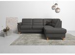 Ecksofa HOME AFFAIRE "Palmera L-Form, B: 236 cm", braun (mocca), B:236cm H:89cm T:212cm, Luxus-Microfaser (100% Polyester);Struktur (100% Polyester);Luxus-Microfaser in Lederoptik (100% Polyester), Sofas, Ecksofa, optional Schlaffunktion & Bettkasten, Federkern