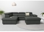 Ecksofa OTTO HOME "Alberto L-Form", grau (anthrazit), B:272cm H:73cm T:226cm, Luxus-Microfaser Lederoptik (100% Polyester);Luxus-Microfaser weich (9)0% Polyester / 10% Polyamid;Luxus-Microfaser Vintageoptik (100% Polyester);Microfaser Antiklederoptik (100% Polyester), Sofas, Ecksofa, mit Kopfteilverstellung, wahlweise mit Schlaffunktion