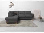 Ecksofa HOME AFFAIRE "Palmera L-Form, B: 236 cm", braun (mocca), B:236cm H:89cm T:212cm, Luxus-Microfaser (100% Polyester);Struktur (100% Polyester);Luxus-Microfaser in Lederoptik (100% Polyester), Sofas, Ecksofa, optional Schlaffunktion & Bettkasten, Federkern